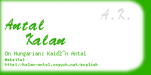 antal kalan business card